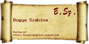 Bogya Szabina névjegykártya
